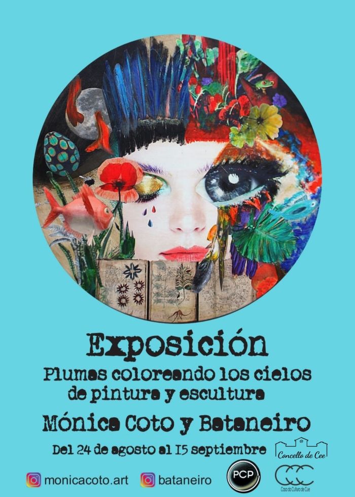 Exposición "Plumas coloreando los cielos de pintura y escultura" en Cee