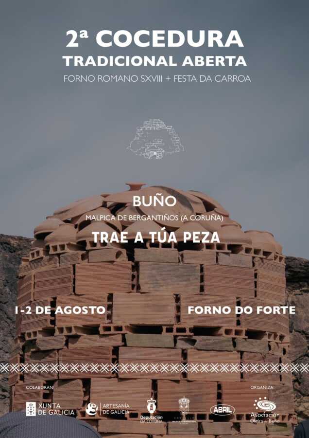Cartel de la 2ª Cocción Tradicional Abierta en el Forno do Forte de Buño