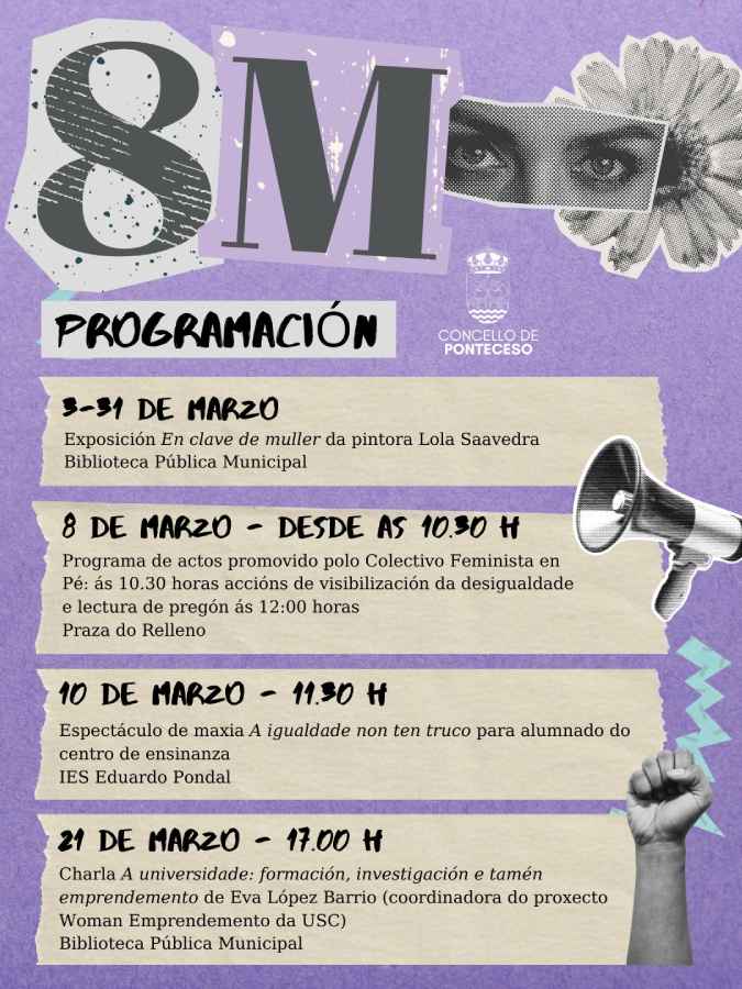 8M 2026 en Ponteceso programación de actividades