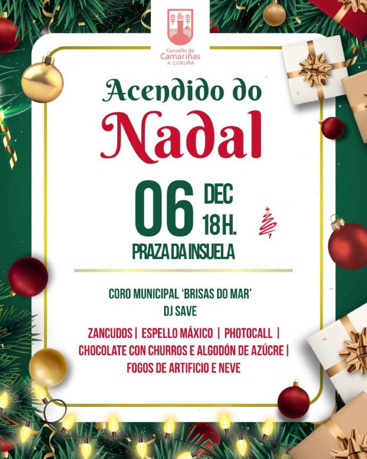 Acendido do Nadal 2025 en Camariñas