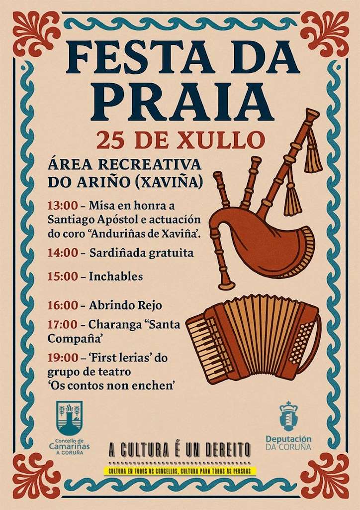 Cartel festa da praia camarinas 2025 1