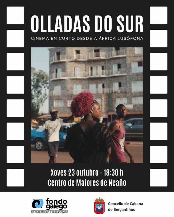 Cartel cine olladas do sur en cabana de bergantiños