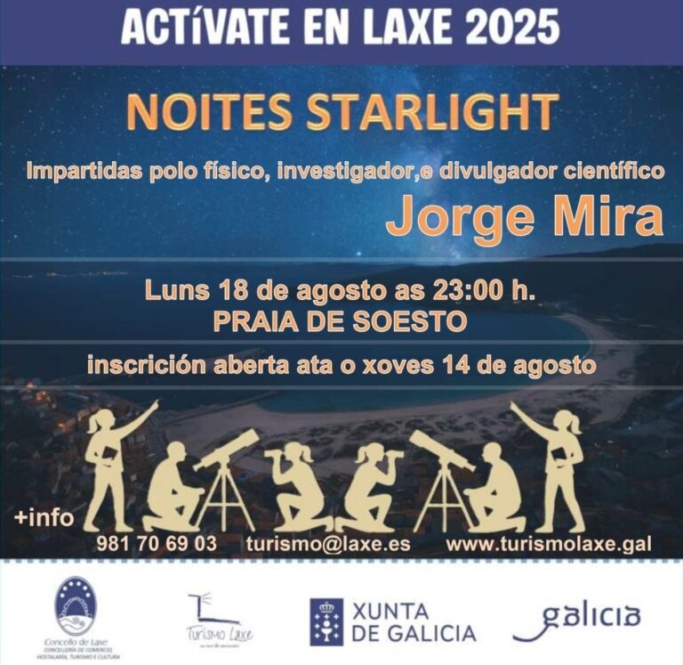 Cartel noites starlight con jorge mira na praia de soesto laxe