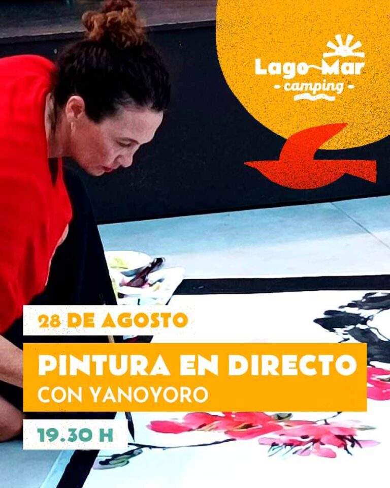 Cartel pintura en directo con yanoyoro camping la mar