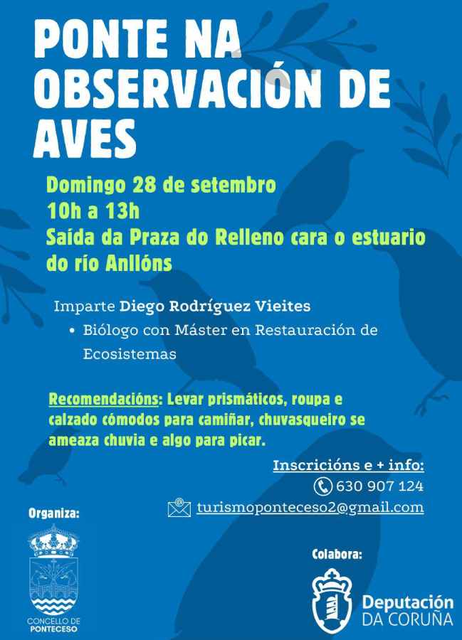 Cartel ponte na observación de aves 2025