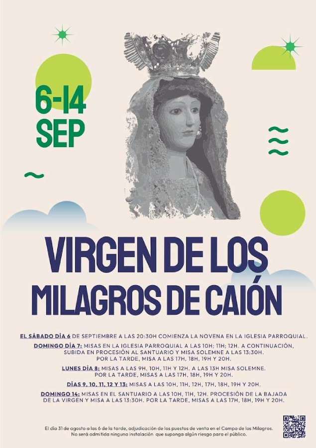 Cartel virgen de los milagros de caión 2025