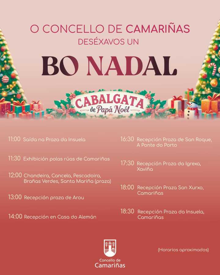 Cabalgata Papá Noel 2025 en Camariñas