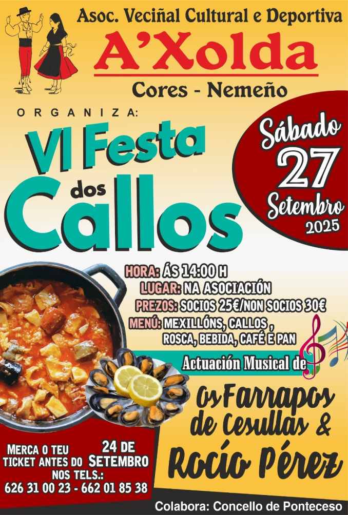 Cartel a xolda en cores nemeño ponteceso