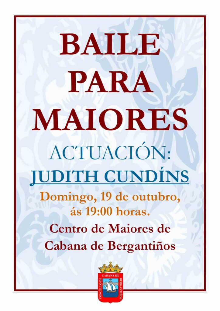 Cartel baile para maiores cabana de bergantiños