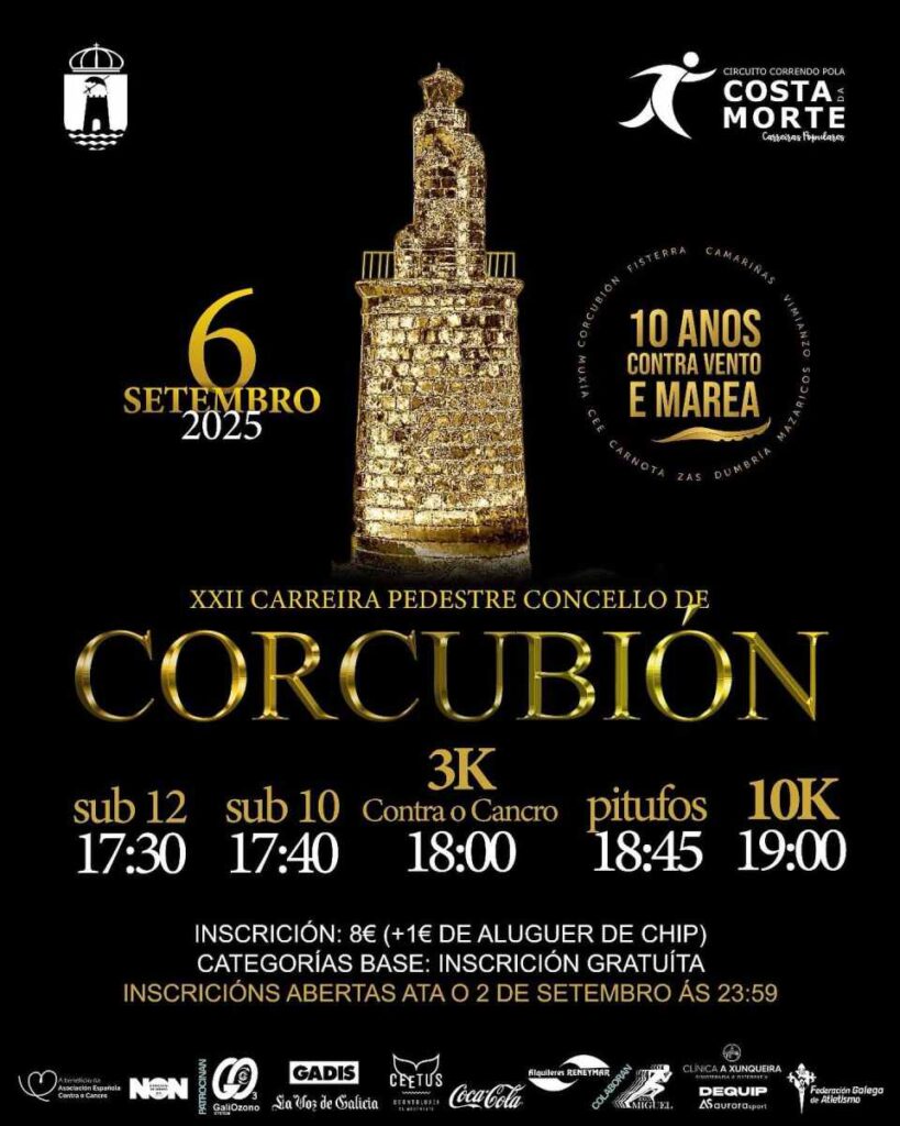 Cartel carreira pedestre corcubión 2025