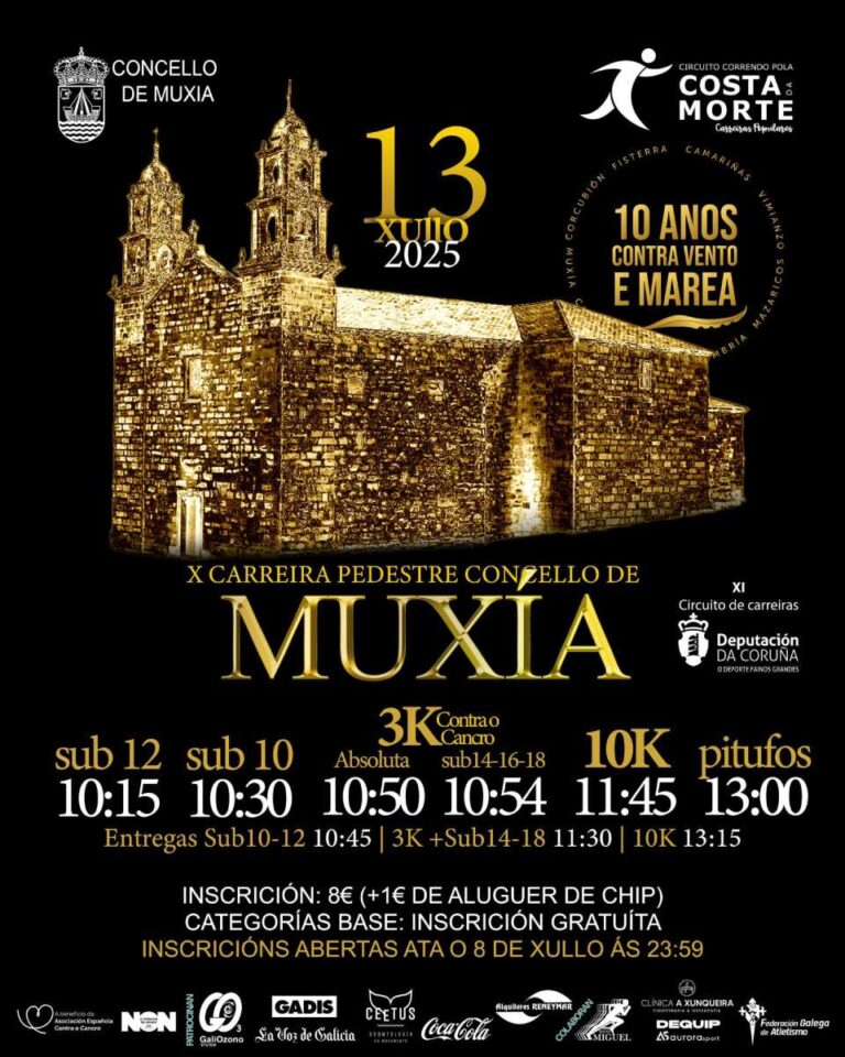 Cartel carreira pedestre muxía 2025