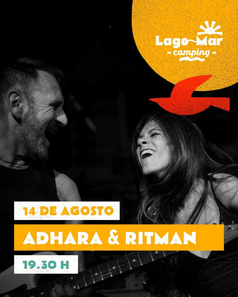 Cartel concerto adhara e ritman en camping lago mar muxía