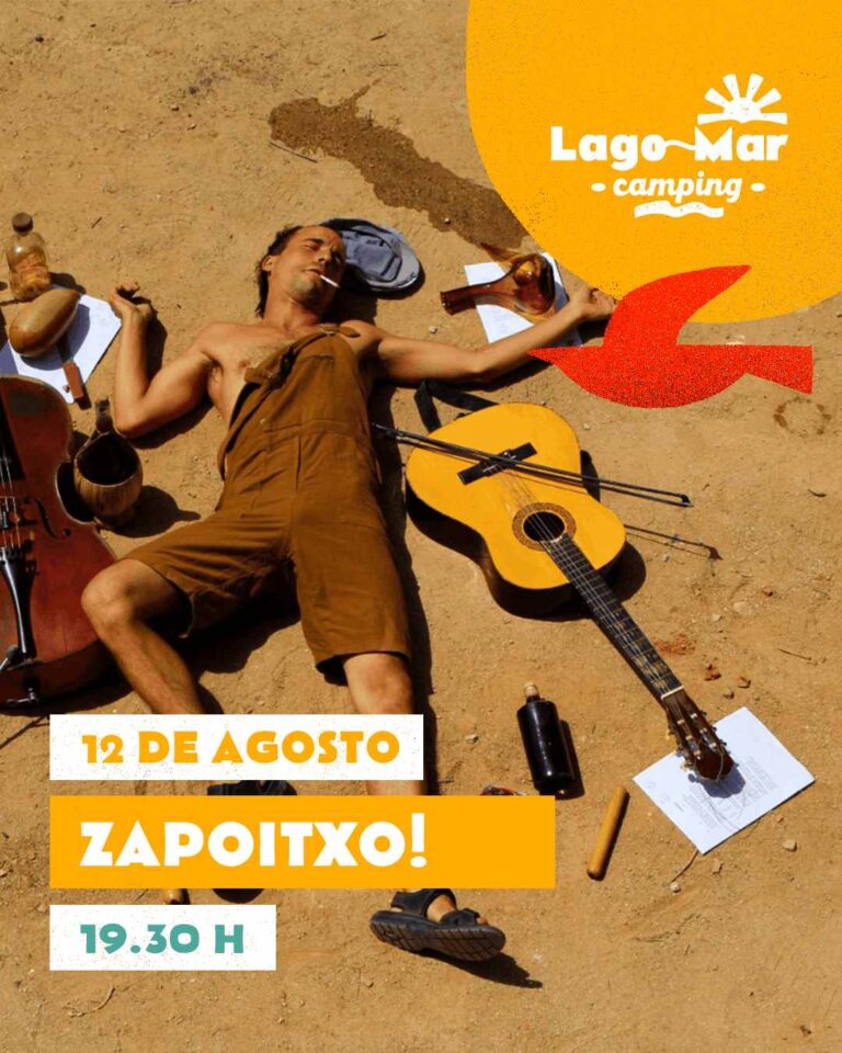 Cartel concierto zapoitxo camping lago mar en muxía