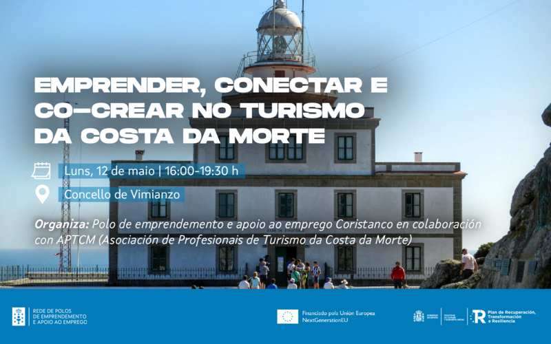 Cartel conectar e co crear no turismo da costa da morte