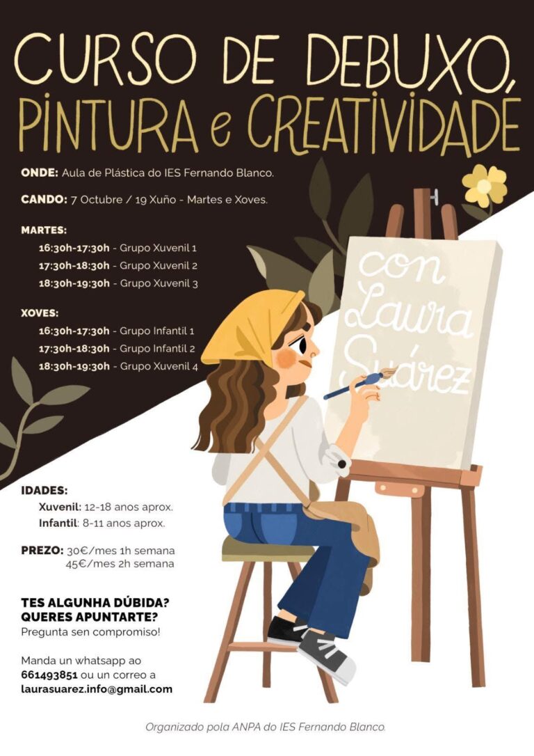 Cartel Curso de Debuxo con Laura Suárez en Cee