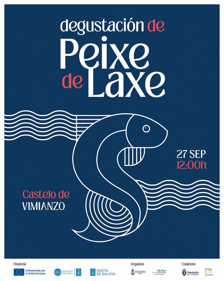 Cartel degustación peixe de laxe no castelo de vimianzo 2025