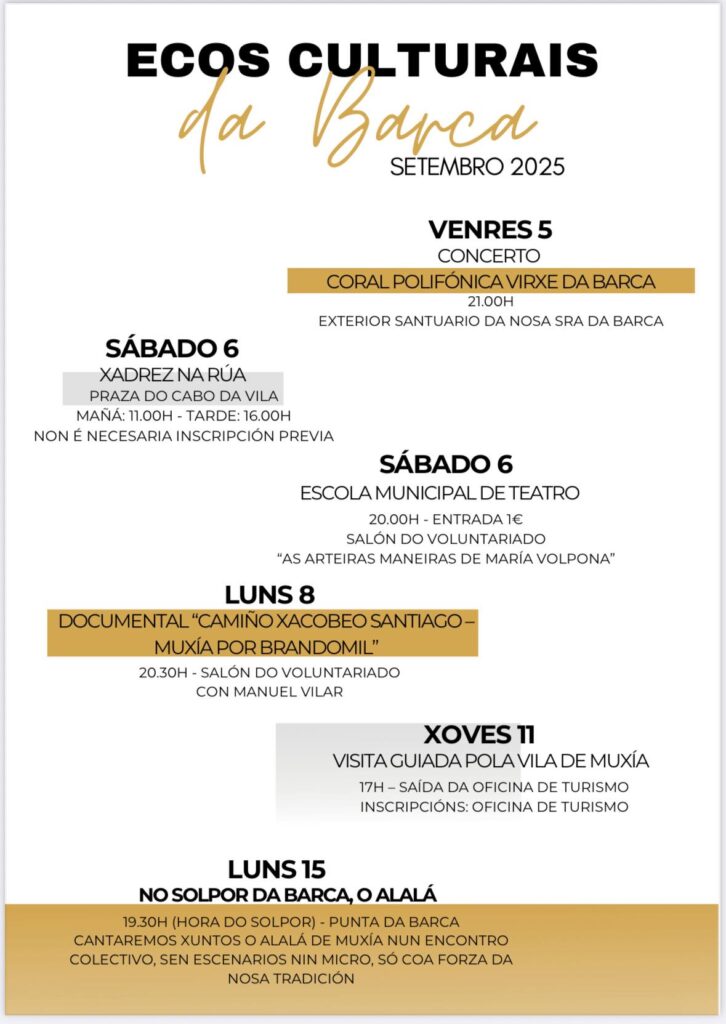 Cartel ecos culturais da barca 2025 en muxía