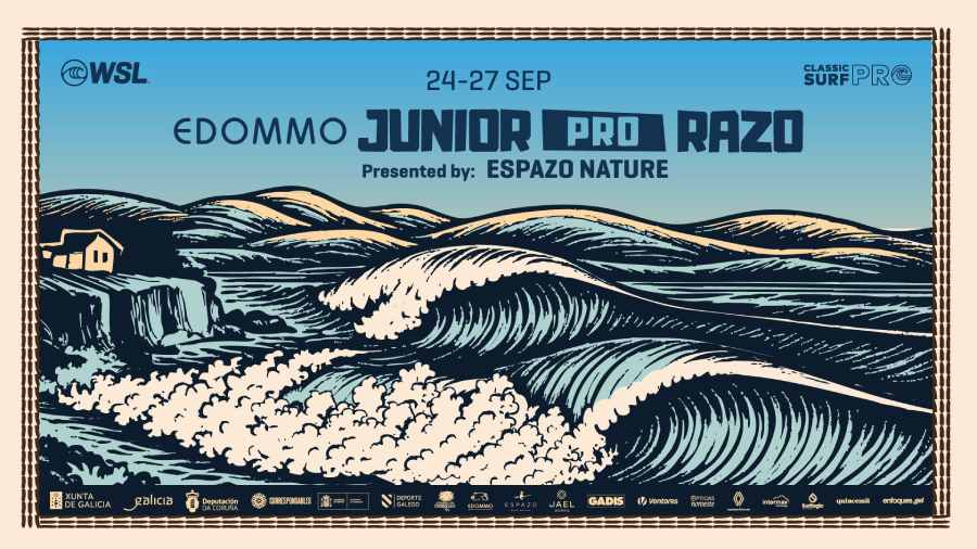 Cartel edommo junior 2025 en playa de razo