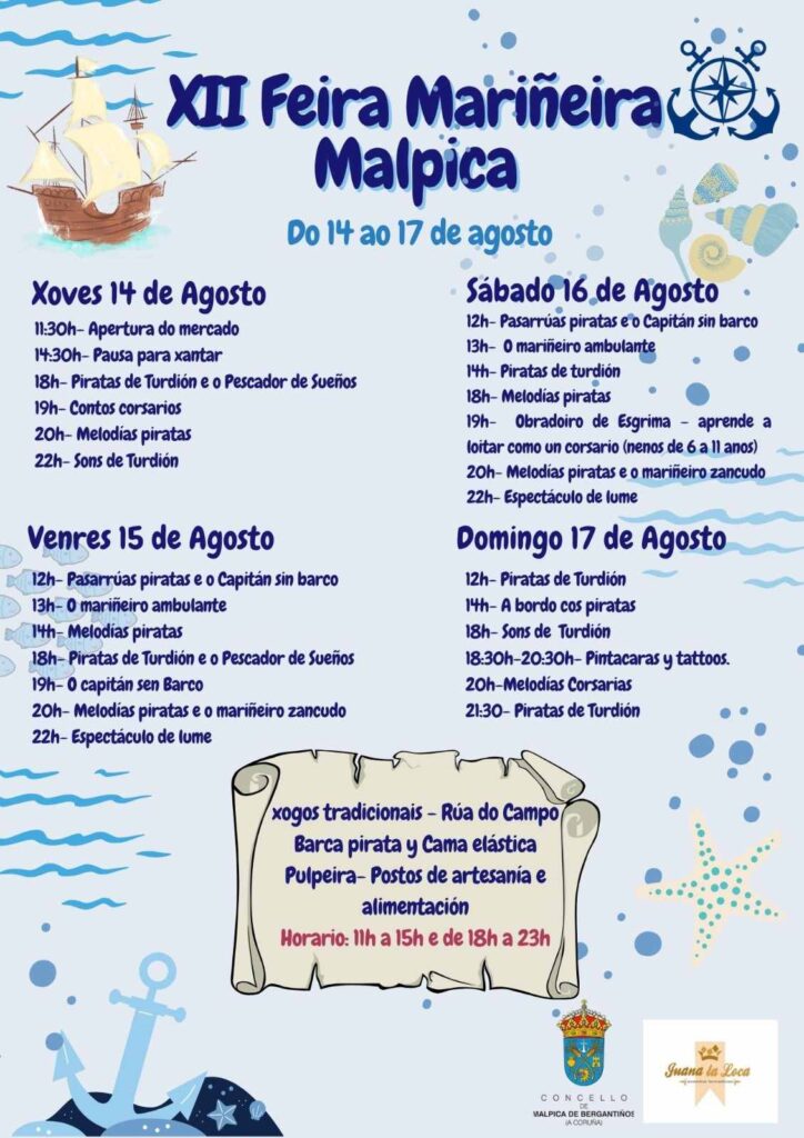 Cartel feira mariñeira de malpica 2025