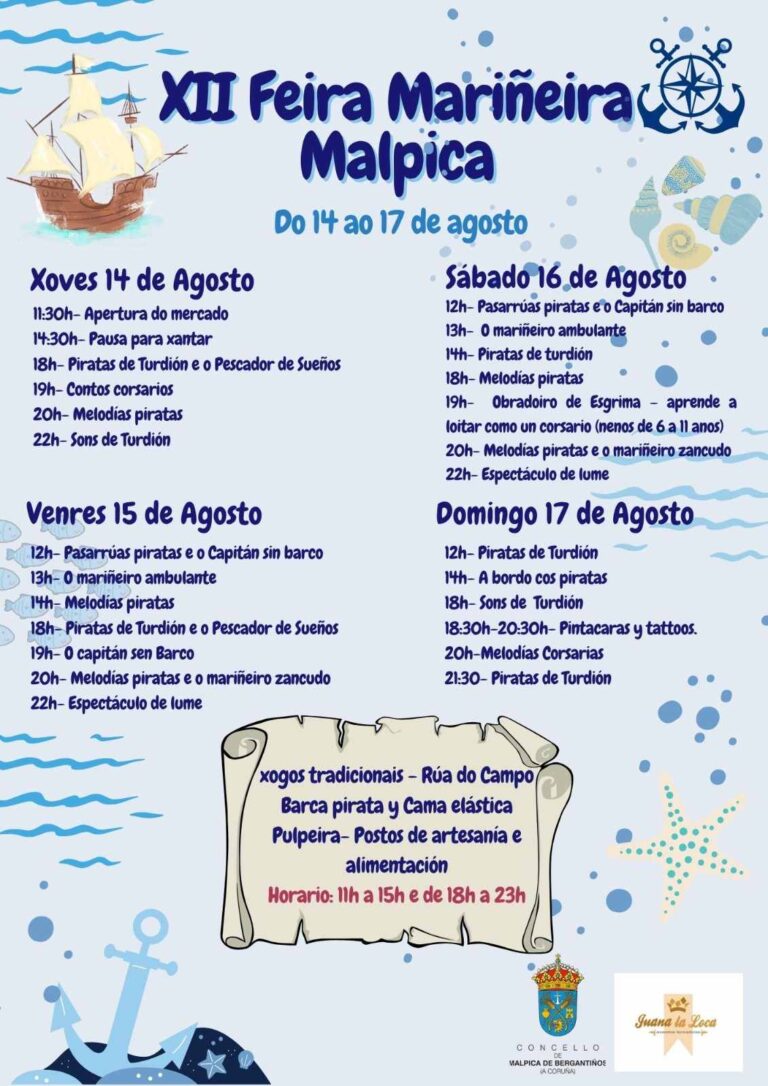 Cartel feira mariñeira de malpica 2025