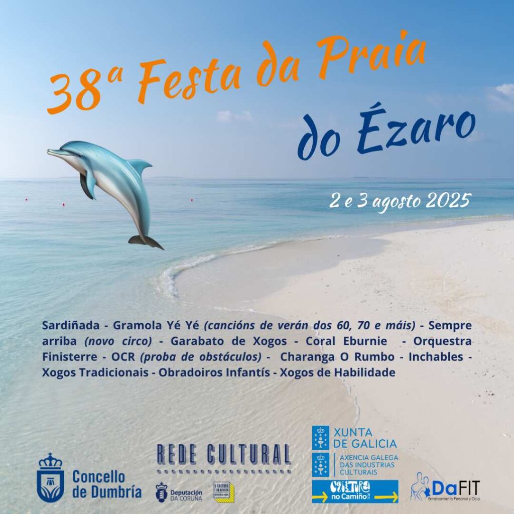 Cartel festa da praia do ézaro 2025