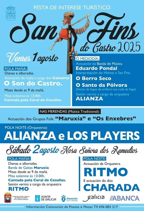Cartel festa de san fins do castro 2025