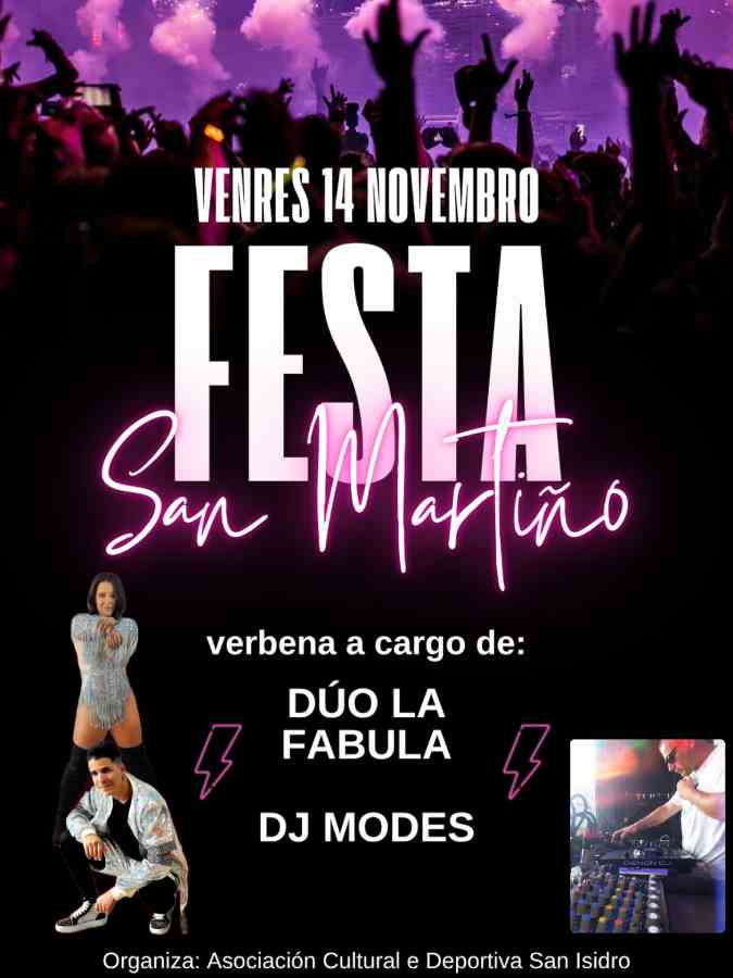 Cartel festa de san martiño en quintáns 2025