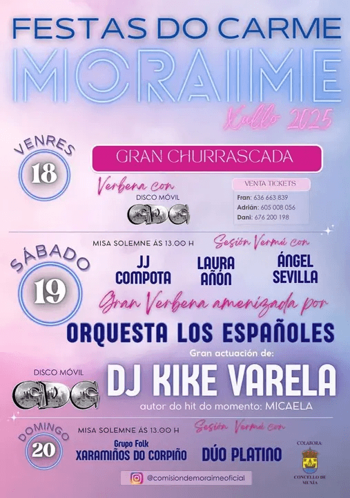 Cartel festa do carme de moraime 2025