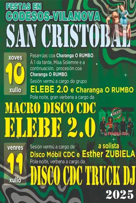 Cartel festas san cristoba de codesos vilanova cee