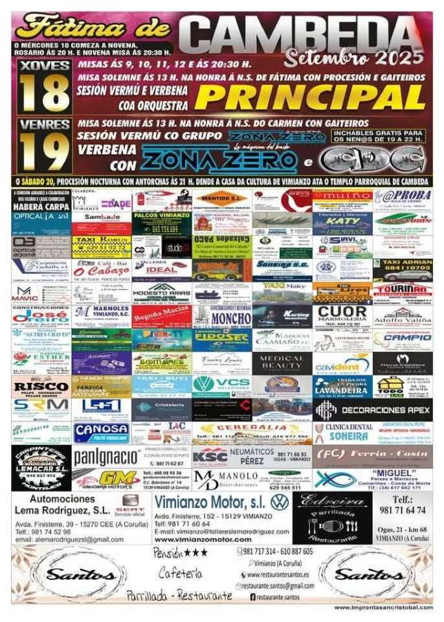 Cartel festas da fátima de cambeda