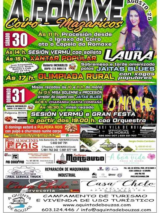 Cartel festas da romaxe en coiro mazaricos