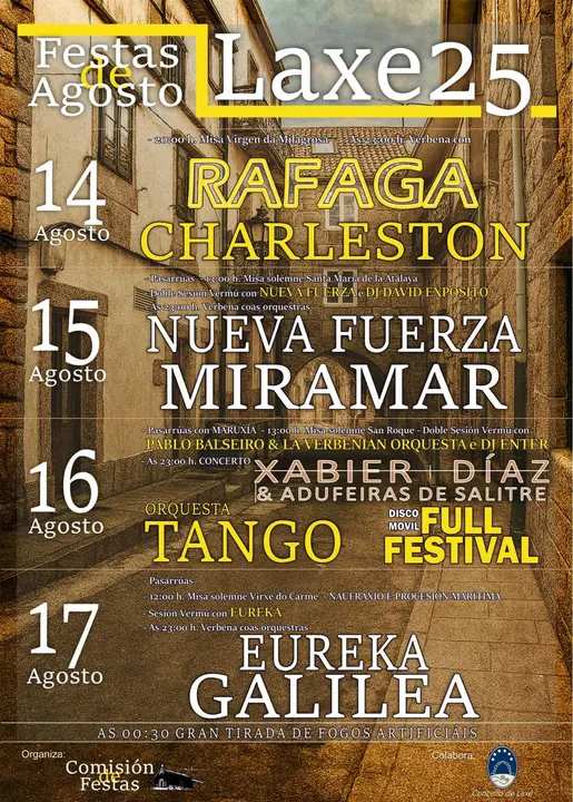 Cartel festas de agosto 2025 en laxe