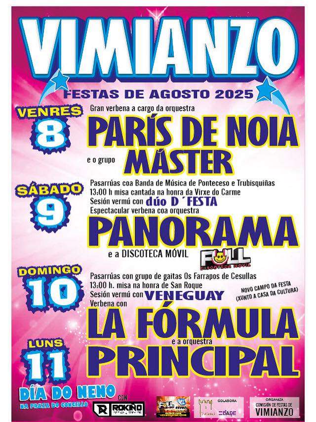 Cartel festas de agosto vimianzo 2025