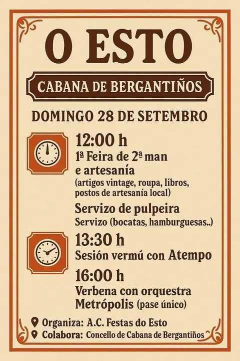 Cartel festas de o esto en cabana de bergantiños