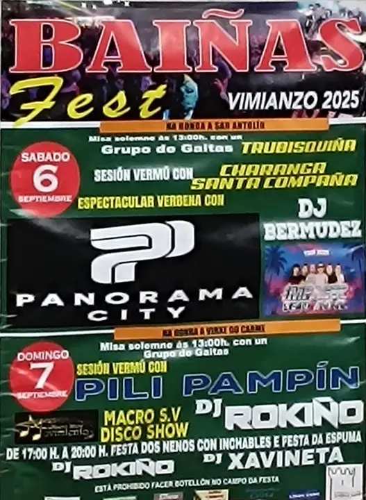 Cartel festas de san antolín de baíñas 2025