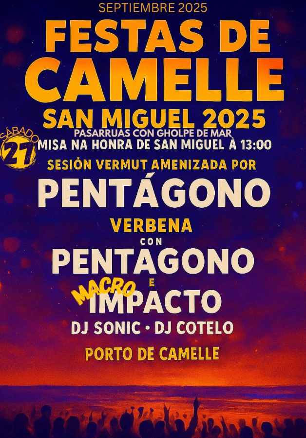 Cartel festas de san miguel de camelle 2025