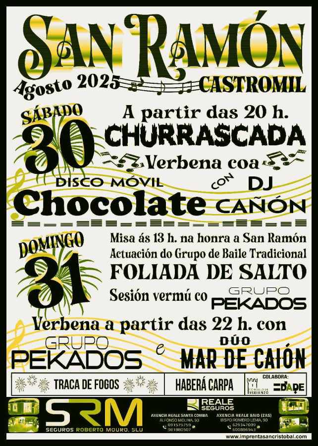 Cartel festas de san ramón 2025 en castromil