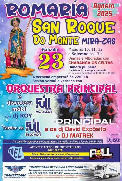 Cartel festas de san roque 2025 en mira (zas)