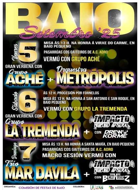 Cartel festas de santa maría de baio 2025