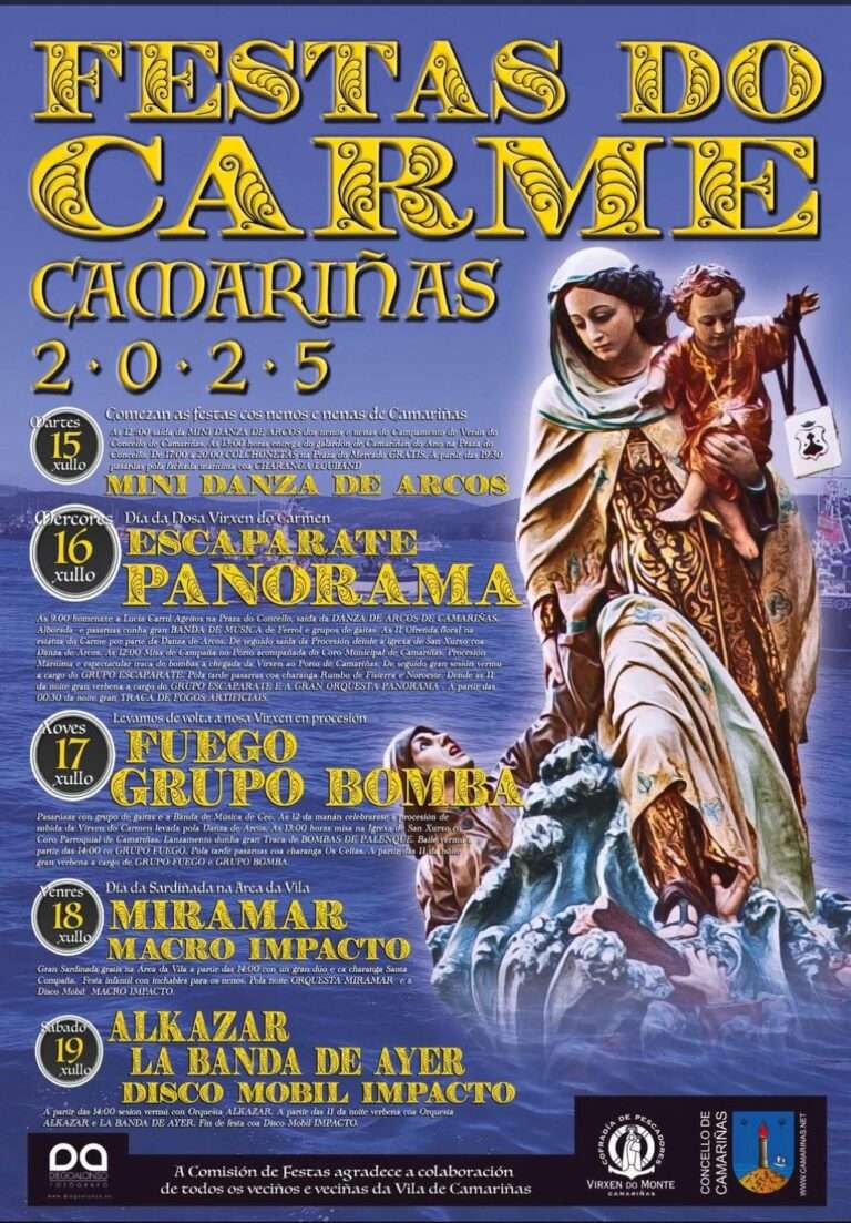 Cartel festas do carme de camariñas 2025