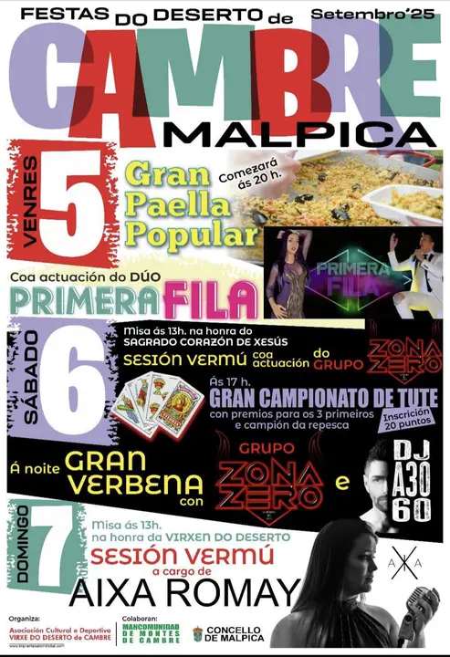Cartel festas do deserto de cambre 2025 (malpica)