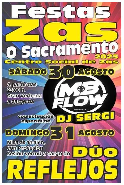 Cartel festas do sacramento 2025 en zas