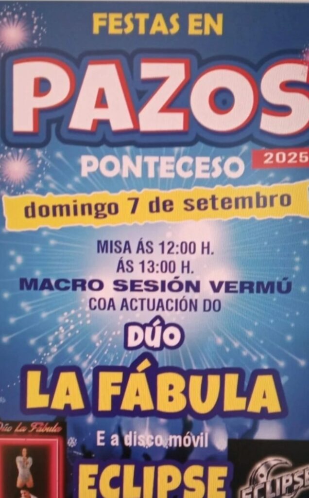Cartel festas en pazos 2025