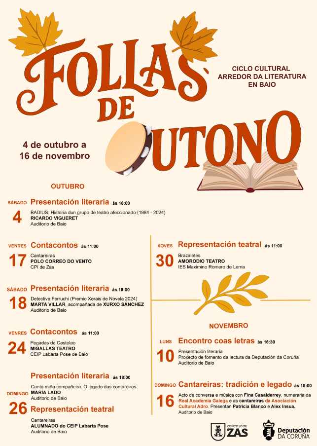 Cartel follas de outono en baio