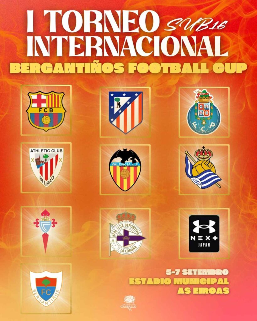 Cartel i torneo internacional bergantiños football cup 2025