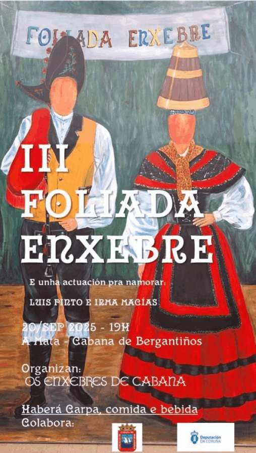 Cartel iii foliada enxebre en cabana de bergantiños 2025