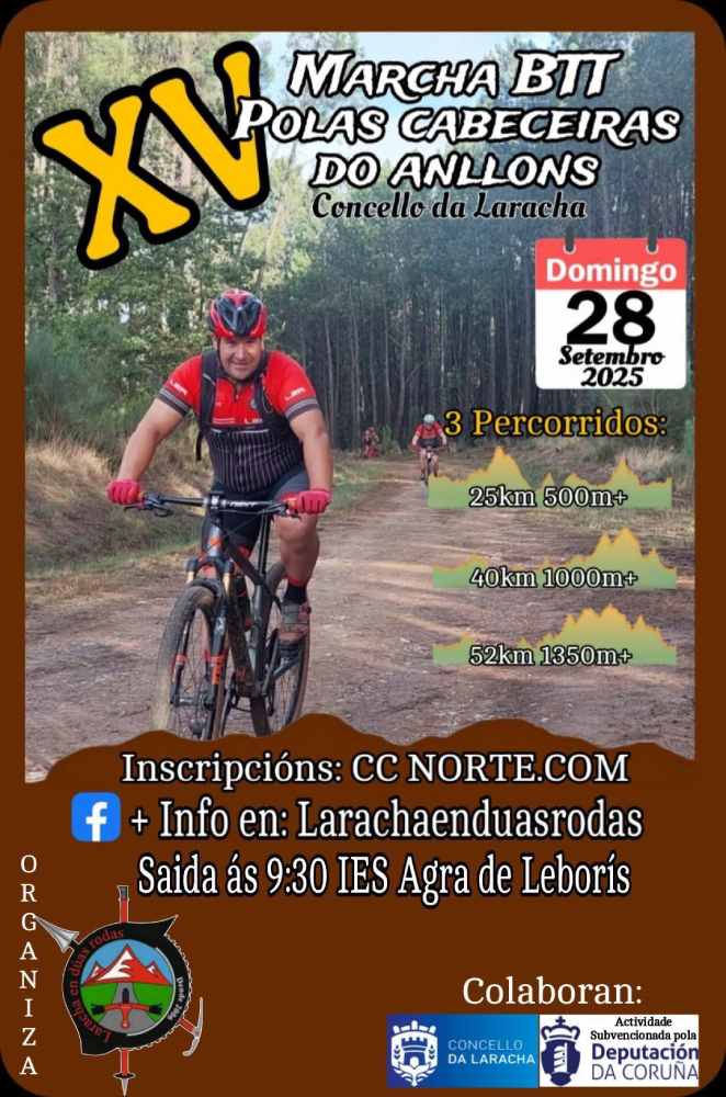 Cartel marcha btt polas cabeceiras do anllóns a laracha 2025