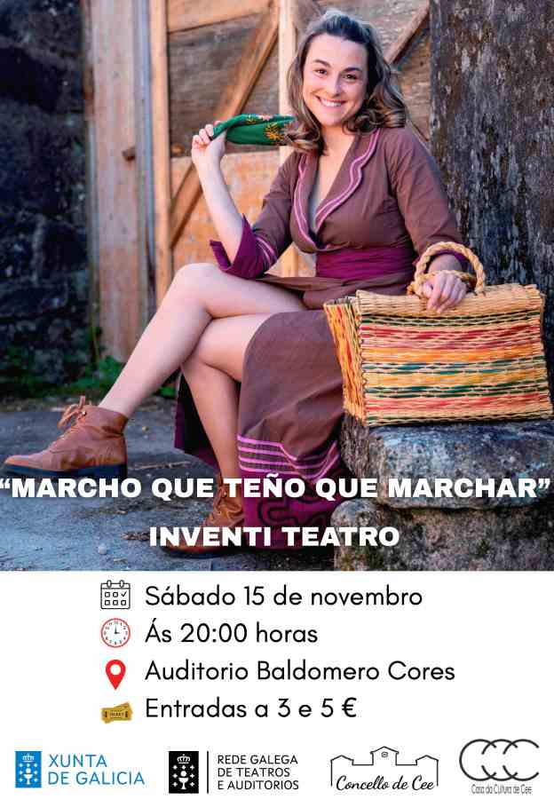 Cartel marcho que teño que marchar teatro en cee