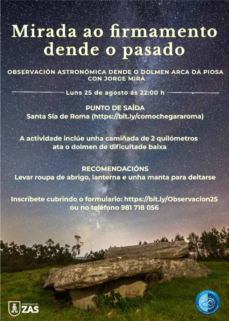 Cartel mirada ao firmamento dende o pasado con jorge mira en zas