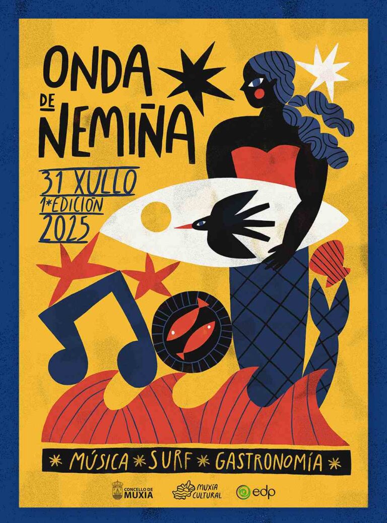 Cartel onda de nemiña 2025 en muxía
